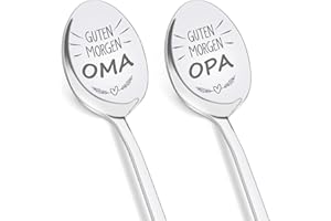 Tulolvae Weihnachtsgeschenke für Oma und Opa, 2 Stück Kaffeelöffel Geburtstagsgeschenk für Beste Großeltern, Muttertagsgeschenke Vatertagsgeschenk Ostergeschenke für Oma und Opa 19 CM