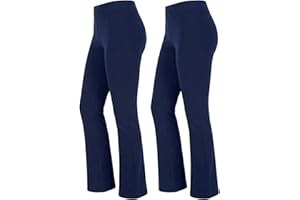 FAIRY TRENDZ Ladies Trousers Elasticated Waist – Work Trousers Women Bootcut Stretch Pull On Pants for Office, Nurse Uniform & Yoga Comfort High Rise Smart Formal Casual Wear