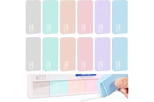 RYMALL 12 sztuk korektora w rolkach, 5 m x 5 mm, taśma korekcyjna, idealna dla studentów, dzieci, do biura, biura domowego lub szkoły