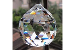 Petrichor cristallo trasparente appeso palla feng shui prisma sun-catcher finestra decorativa buona fortuna prosperità - Decorazioni per la casa/Regali (80 mm)