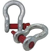 DOJA Industrial Heavy Duty Steel Shackle Pack 2 2 Ton Shackles Sling 4x4 for Trailer Car Tie Down Awning and Boat Heavy Loads