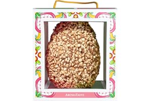 AROMATASTE Uovo di Pasqua Artigianale | Cioccolato al Caramello | Nocciole Tonde di Giffoni | Confezione Regalo | Fatto a mano | 300 g