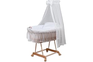 WALDIN BABY COLLECTION WALDIN Landau/Berceau Complet,24 modèles Disponibles,Cadre/Roues Non traitée, Couleur du Tissu Blanc