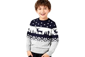 Generisch Strickpullover Kinder Weihnachtspullover Jungen Weihnachts Pullover Lustig Rentier Weihnachtspulli Strick Ugly Christmas Sweater Weihnachts Pulli Mädchen Warm Weihnachtsshirt Lustig