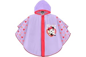 PERLETTI Cape de Pluie Disney Minnie pour Fille - Poncho Pluie Résistant Léger Impérmeable Ecole Maternelle Minni Mouse - Veste Enfant Rose