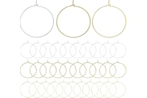TRIFLETOPIA 120pcs Earring Hoops for Jewellery Making - 25mm Hypoallergenic Stainless Steel Hoops - Ideal Earring Making kit and Ring Making kit for DIY Crafts, Events, and Decorations (Gold & Silver)