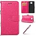 Produktbild Galaxy J7 MAX Hülle PU Leather,Galaxy J7 MAX Handyhülle im BookStyle,Hpory Retro Elegant Elefant Geprägte Einfarbig Lanyard Ledertasche Handyhüllen Leder PU Bookstyle Klapphülle Case With Multi-Kredit Kartenfächer Wallet Flip Cover mit Standfunktion Magnetverschluß Cover Case PU Leder Und Silikon Innenschale Anti-Staub Anti-Kratzer und Shockproof Telefon Tasche Handytasche Schutzhülle für Samsung Galaxy J7 MAX + 1 x Hpory Stylus-(Rose rot)