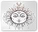 Produktbild Sun and Moon Mouse Pad, Boho Sun Figure Hand Drawing Style Tattoo Art Mystical Symbol, Standard Size Rectangle Non-Slip Rubber Mousepad, Dark Purple Rust and White 9.8 X 11.8 inch