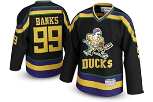 UNLC Adam Banks #99 Mighty Ducks Jersey – 90s Movie Ice Hockey Shirt, Stitched Letters, Throwback Costume for Men & Women, S–5XL
