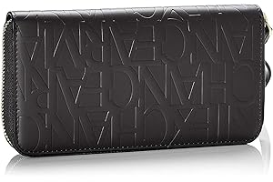 Armani Exchange Logo All Over Debossed Wristlet Round Zip, Pulsera para Mujer