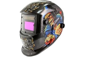IMJ-GLOBAL Maschera Casco Autoscurante da Saldatura | per MIG TIG MAG MMA | Campo Visivo 93x43 mm | Tempo di reazione 5/30.000s | Regolabile