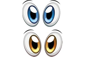 SUNDRERFECT Adesivi Occhi Divertenti per Robot Tagliaerba e Aspirapolvere, Autoadesivi Impermeabili in PVC per Elettrodomestici, Auto, Bidoni della Spazzatura - Decorazioni Umoristiche per Interni ed Esterni