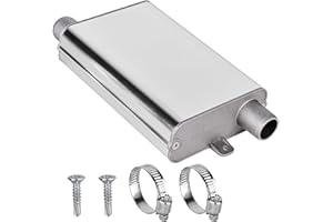 LEIKURVO Abgasschlauch Schalldämpfer, 24 mm Schalldämpfer Standheizung, AbgasschalldäMpfer für Parkheizung Set mit Verdickten Clips und Schrauben, Auspuff Schalldämpfer Kit für Auto Auspuffanlagen