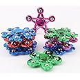Fidget Spinner Toys, Metal, Large Size, Pack of 4 and 8, Random Colours and Shapes, for Kids and Adults, Stress and Anxiety Relief (4)