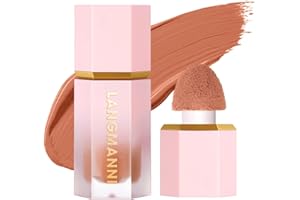 HOPHAT Soft Cream Blush Makeup Smooth Liquid Blush Lightweight Long-Wearing Smudge Proof Natural-Looking Color Matte Liquid Blush for Cheeks Makeup (# 106)