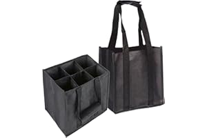 SSKHE Borsa per bottiglie da 6 x 1,5 litri, portabottiglie, borsa per bevande, divisori e 6 scomparti, ideale per lo shopping e gli oggetti vuoti, 27 x 18 x 27 cm