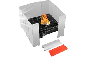 yolzhxe Parabrisas Camping, Placas Paravientos Plegable Aluminio, Estufa Parabrisas de Gas, Cortavientos para Hornillo