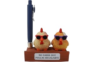 MAMENCHUKA Regalo Gracioso para Hombre – Set de Gallinas con Bolígrafo · Regalo Original y Divertido para Amigo Invisible (10–20€), Cumpleaños, Oficina y Bromas · Detalle Único
