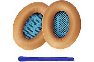 TesRank Cuscinetti auricolari di ricambio per Bose QuietComfort QC 2 15 25 35 AE2 AE2i AE2w SoundTrue SoundLink, Cachi