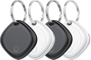 AJBLG Smart Tracker Tag 4er Pack, Schlüssel Finder Kompatibel mit Apple Find My APP (nur iOS), IP67 wasserdicht, Austauschbarer Akku, Bluetooth Key Finder für Gepäck/Taschen/Koffer/Brieftasche
