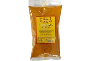 Curcuma Moulu 250g - Epice d'Or, Pure et Naturel, Végétalien, Sans Colorants, Sans Additifs Ni Conservateurs.