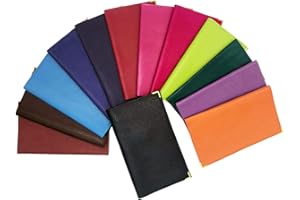 Charmoni - Jay - Etui Porte chéquier Talon en Haut - 2 emplacements Porte Carte crédit - pièce d'identité - Cuir Vachette - 11 cm X 19 cm (Marron)