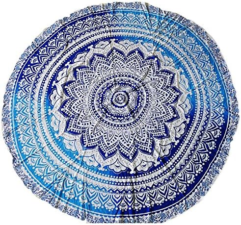 Round beach towel Yoga mats Sunscreen shawl Simple and stylish printing European and American style , 135-175cm