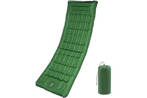 SHANNA Camping Sleeping Pad with Pillow: Extra Thick 12cm Ultra-Light Self Inflating Air Mattress, Lightweight Compact Inflatable Sleep Mat for Backpacking, Hiking, Tent (Olive Green)
