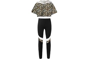 YUUMIN Kinder Mädchen Sportanzüge Jogginganzug Sport Sets Hosen + Crop Top Pullover Bekleidungssets Bauchfrei Mit Kapuze Yoga Fitness Outfit Sportswear