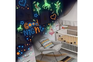 ShengOu Samoprzylepna naklejka na ścianę, świecące gwiazdki, samoprzylepna, świecące gwiazdki, jednorożec, tatuaż ścienny, pokój dziecięcy, jednorożec