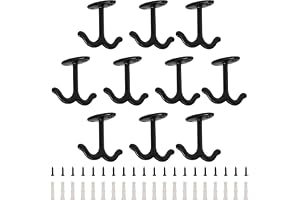 Bofanze 10 stycken svart zinklegering dubbel spets takkrok | Takkrokar zinklegering dubbel klo hängande krokar dubbel design