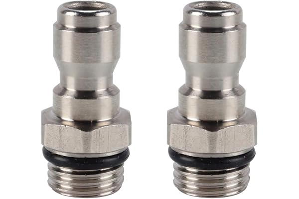 Enwye 2 st/set 1/4" snabbkoppling i rostfritt stål, hane, utvändig gängdiameter 14 mm för högtryckstvätt, snöskumslans, flaskans anslutningsdelar