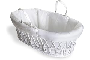 Clair de Lune Quilted Liner for Moses Baskets (White)