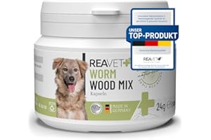 ReaVET Wurm-Kraut Kapseln 50 Stück - für Hunde, mit echtem Wurmkraut (Artemisia Absinthium) in rezepturbasierter Pflanzenformel, geeignet für Hunde Aller Rassen