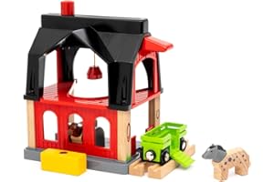 BRIO World - Grange des Animaux - Accessoire pour Circuit de Train en Bois - Action de Jeu sans Pile / avec Aimant - Jouet pour garçons et Filles dès 3 Ans - 36012