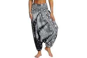Nuofengkudu Mujer Pantalones Hippies Baggy Yoga Pants Playa