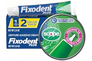 Fixodent Food Seal Plus Scope Denture Adhesive Cream Twin Pack, 2 Ounce by Fixodent