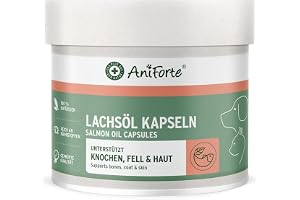 AniForte laxoljekapslar för hundar & katter 500 kapslar - värdefull omega 3 & 6 fiskolja & vitaminer för ämnesomsättning, ben