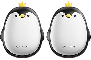 Gaiatop Magnetic Hand Warmers Rechargeable 2 Pack, 3 Settings Pocket-Sized Cute Penguin, Fast Hot Hands Reusable Portable Electric Heater for Camping Hunting Golf, Gifts for Women Men