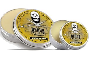 Beard Balm & Mustache Wax Styling Set (Lemongrass). 30ml Beard Balm & 15ml Mustache Wax. Conditioning, Strengthening and Styling Money Saving Combo from The Beard and The Wonderful.