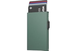 VULKIT Kortplånbok för Män Kreditkortshållare RFID -blockering Pop -up Korthållare Kvinnor Minimalistisk Plånbok Slim Rfid -p