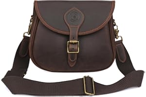 TOURBN TOURBON Borsa per cartucce per fucile da caccia in vera pelle, 100 conchiglie, 12 GA 20 GA, sacchetto per munizioni