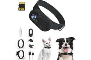 TwoWin Cat Camera Collar, HD 1080P Wireless Dog Collar Camera with 8GB SD Card, Sport Action Camera Cat Collar Camera for Pet Supplies Video Records Camera for Cats Dogs Gift