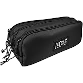 JACBAG TRIPLE POUCH-&Uuml;&Ccedil; B&Ouml;LMELİ KALEM KUTUSU (Siyah)
