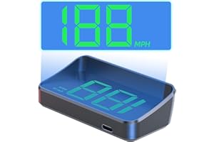 TUIEERT M2 Heads Up Display Car HUD Speedometer Projector with GPS & Beidou, Auto Brightness Adjustment Wireless Speed Meter 10Hz Refresh Rate Auto LED Large Fon Windscreen Projector (Green light)