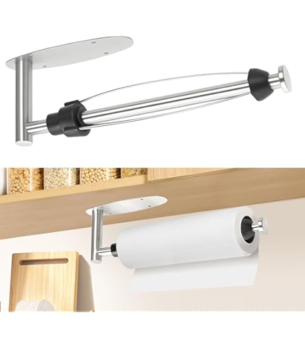Portarrollos De Cocina Con Rasgado A Una Mano - Para Papel De Cocina Y Film, Montaje Con Adhesivo O Tornillos