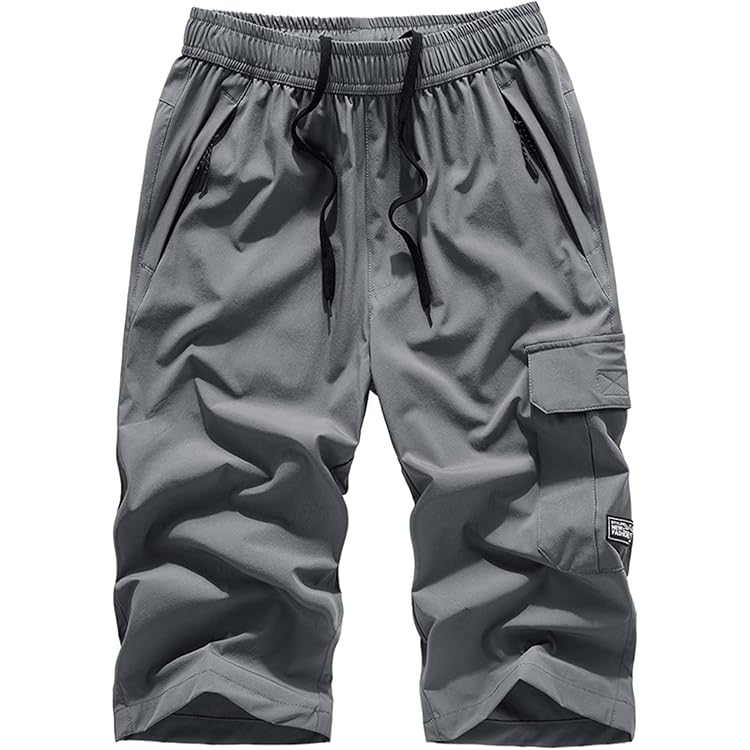 NANAMEEI 3/4 korte cargoshorts voor heren, outdoorshorts, waterdichte wandelbroek, stretch, trekkingbroek, MTB-broek, lange zomerbroek, donkergrijs, S NANAMEEI 3/4 korte cargoshorts voor heren, outdoorshorts, waterdichte wandelbroek, stretch, trekkingbroek, MTB-broek, lange zomerbroek, donkergrijs, S