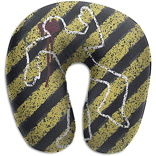 Preisvergleich Produktbild Nackenkissen,Reise U-förmige Kissen Nackenkissen für Nackenschmerzen Seitenschläfer Komfortable Zervixkopf Nackenstütze Kissen für Flugzeuge Home Office Auto - (Mord Tatort)