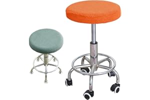 Zeayebsr 2pcs Funda Taburete Redondo 30-40cm Tela Lujosa, funda taburete cuadrado，Elasticidad Queda Suave y Cómodo Lavable a Prueba de Polvo y Duradero