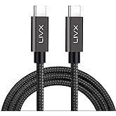 LivX Force 100W Type-C to Type-C USB 3.1 Gen2 10 Gbps 4k@60hz Fast Charging Data and Image Transfer Cable Braided GN (3 Meters)